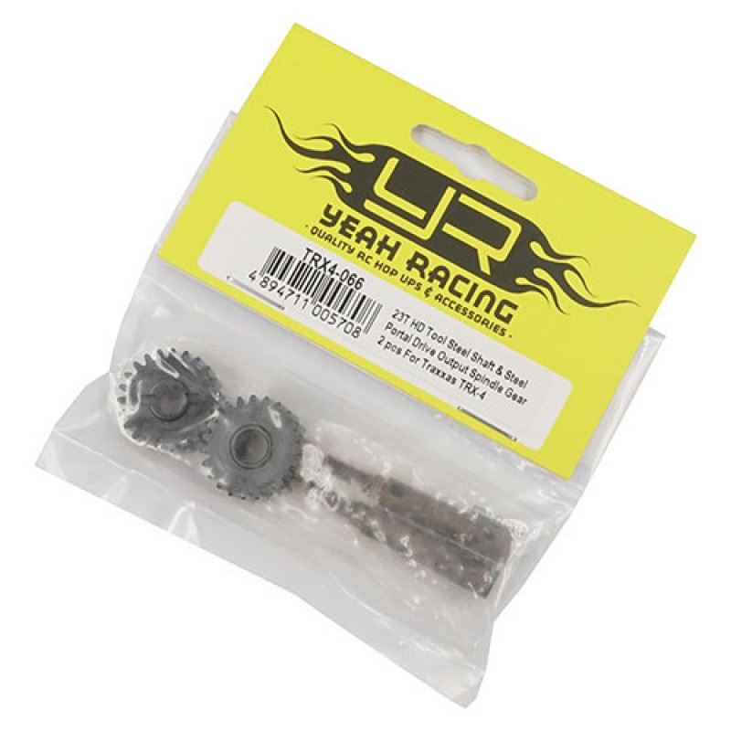 Yeah Racing 23T HD Tool Steel Shaft & Steel Portal Drive Output Spindle Gear 2pcs For Traxxas TRX-4 TRX-6