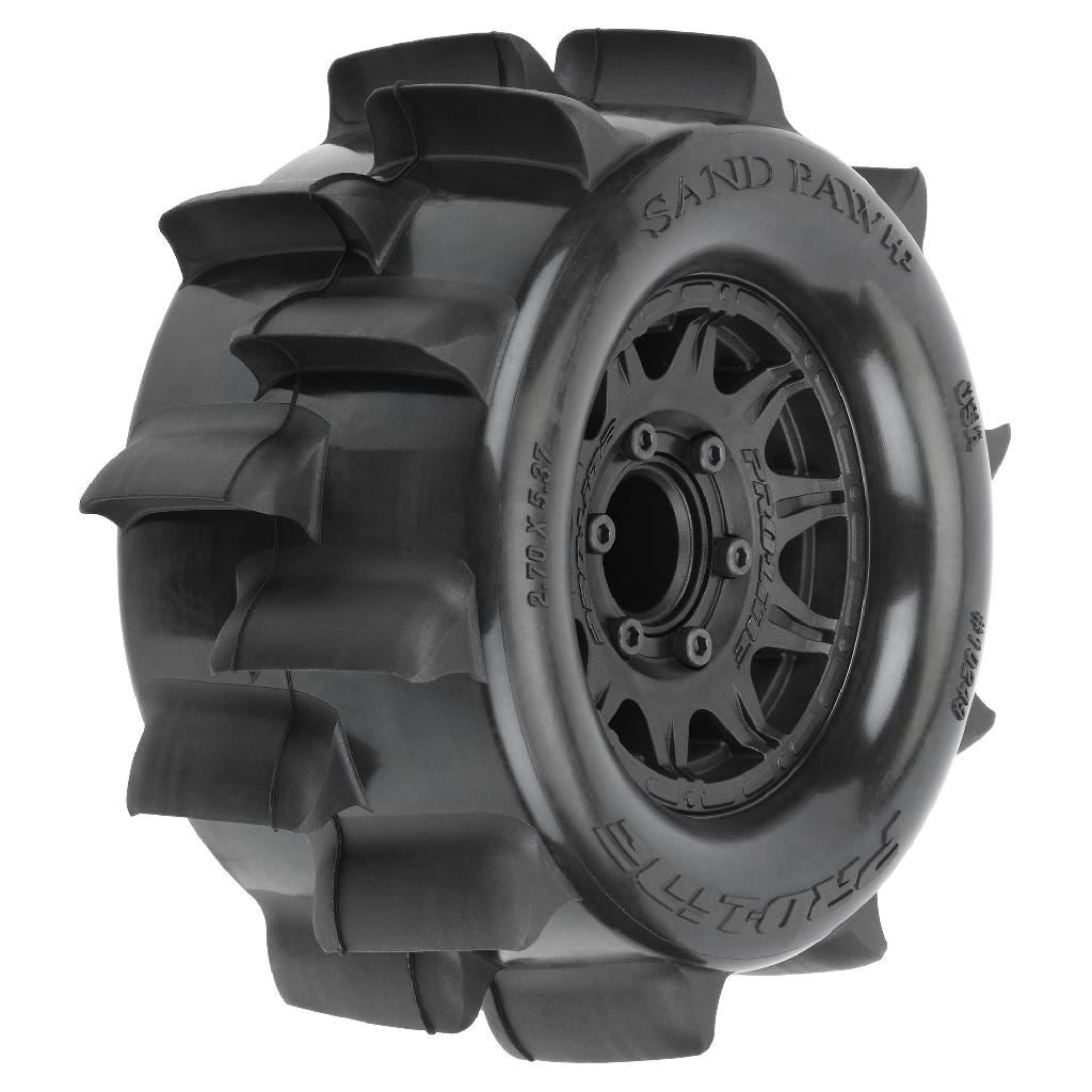 Pro 1/10 Sand Paw Hp Belted F/R 2.8In Mt Tires Mtd 12/14Mm Black