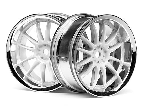 HPI Work Xsa 02C Wheel 26mm Chrome/White (3mm Offset)