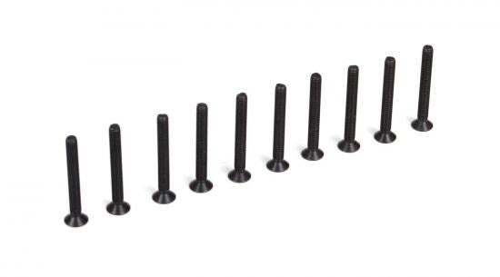 TLR Flat Head Screws, M3 x 25mm (10)