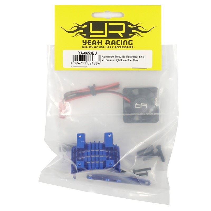 Yeah Racing Aluminium 540 & 550 Motor Heat Sink w/Tornado High Speed Fan Blue