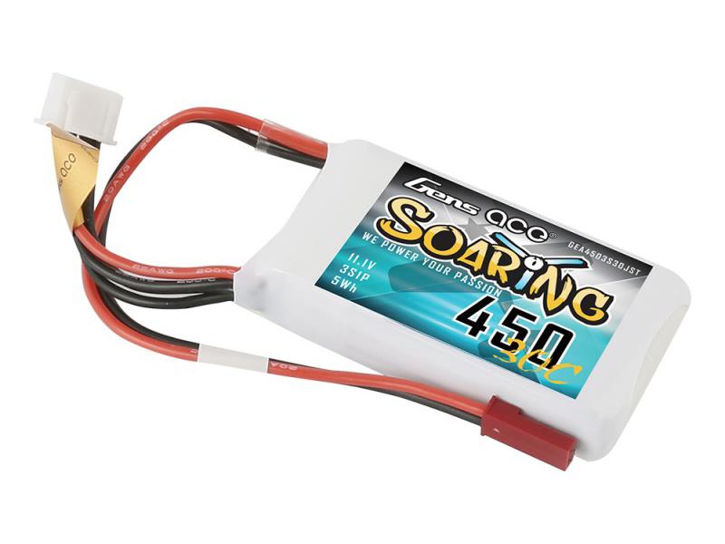 Gens Ace Li-Po 3S 11.1V 450mAh 30C Soaring with JST-SYP