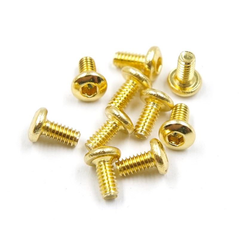 Yeah Racing Stainless Steel Gold Coated Hex Socket Button Head Machine Screw (M2X4Mm) 10Pcs