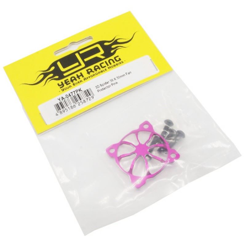 Yeah Racing 3D Spider 30 X 30mm Fan Protector Pink