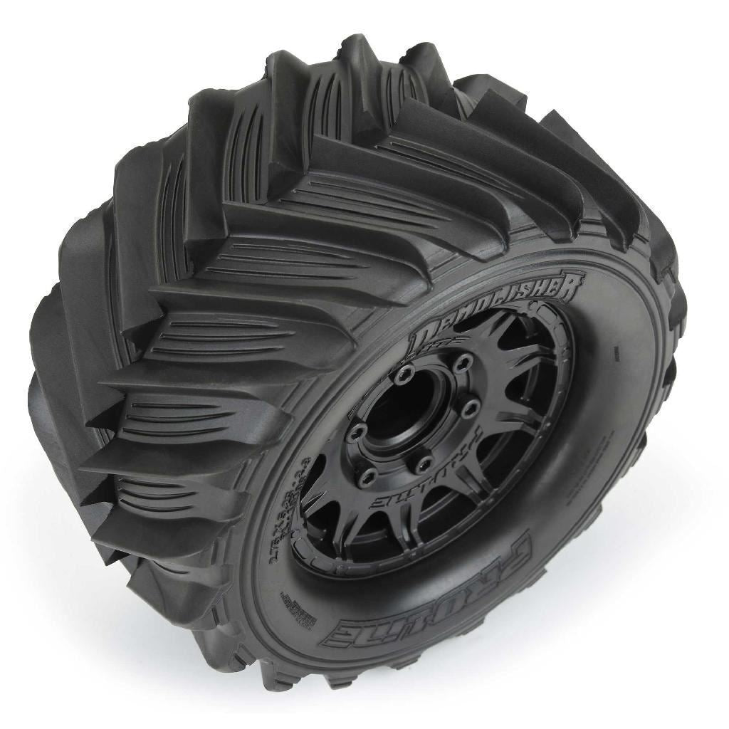 Proline 1/10 Demolisher Front/Rear 2.8In Mt Tires Mounted 12mm Blk Ra