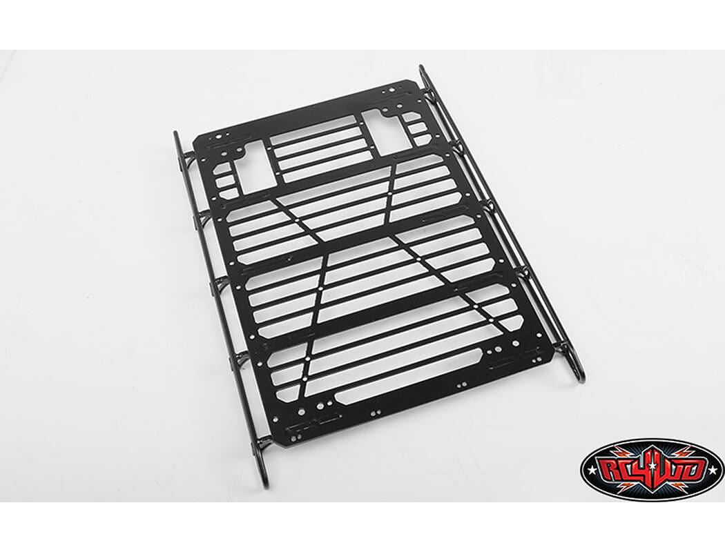 RC4WD COMMAND ROOF RACK W/DIAMOND PLATE & 4X SQUARE LIGHTS TRAXXAS TRX-4 MERCEDES-BENZ G-500 (A)