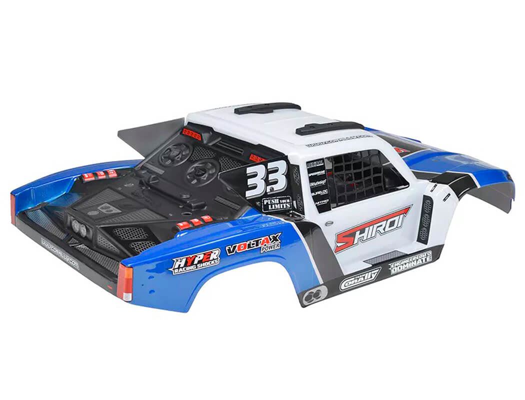 Corally Body Shiroi + Driver Interior + Roll Cage + Body Accessories - Blue Cut 1 Pc