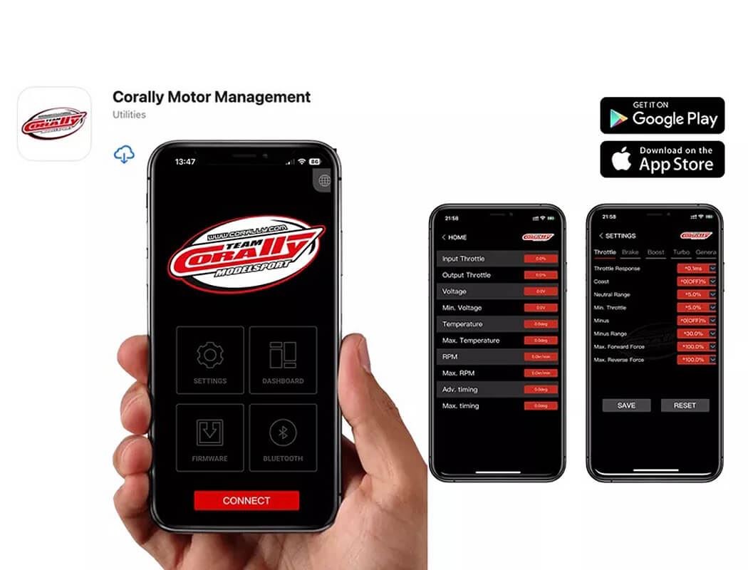 Team Corally Cmm-8 Racing Esc Sensored 2-4S 240A Black/Red