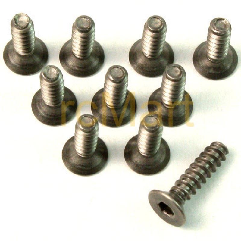 Yeah Racing Titanium Hex Socket Flat Head Self-drilling Screw M3x10mm 10pcs