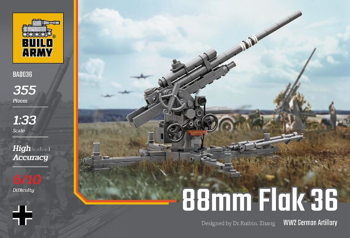 Build Army 88Mm Flak 36 Artillery