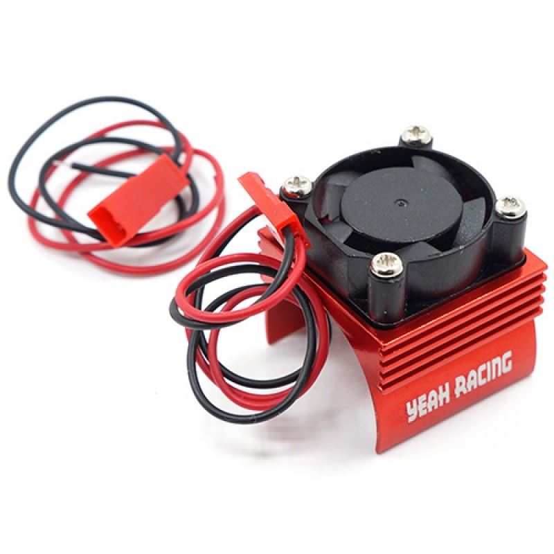 Yeah Racing Aluminum 380 Motor Heat Sink w/ Cooling Fan Red