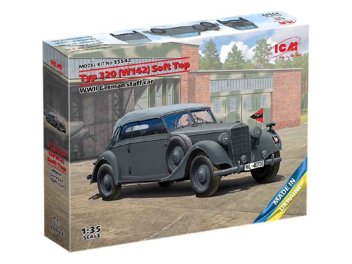 Icm Typ 320 (W142) Cabriolet Soft Top, Wwii German Staff Car