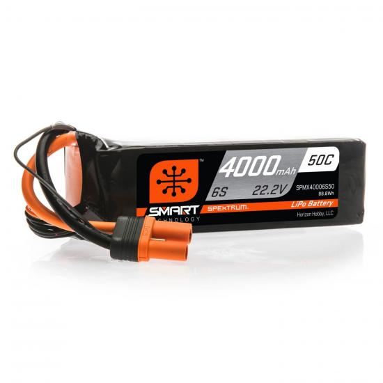 Spektrum 4000mAh 6S 22.2V 50C Smart LiPo Battery IC5 (SPMX40006S50)