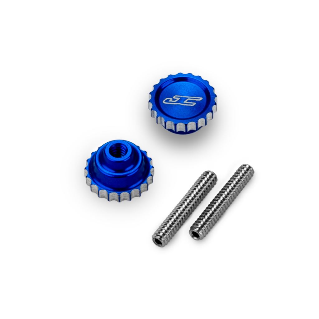 4-40 Future Thumb Nut W/ Set Screw 2Pc - Blue
