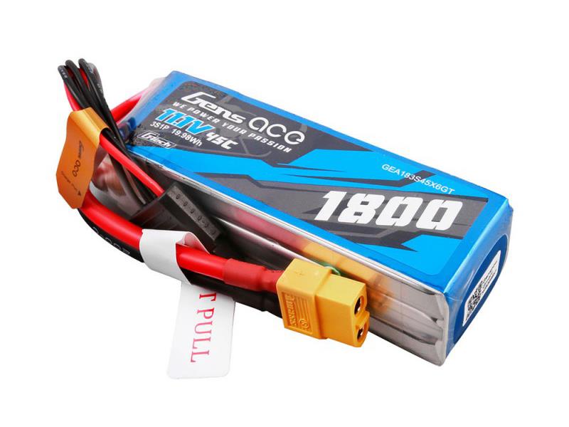 Gens Ace Li-Po G-Tech 3S 11.1V 1800mAh 45C with XT60