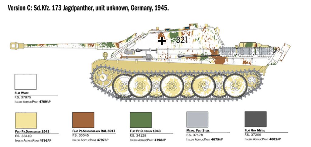 Italeri Jagdpanther with winter crew RR