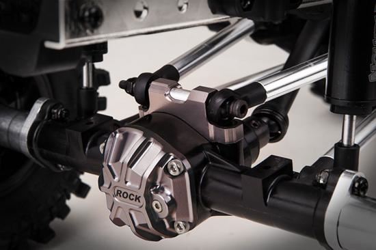 GMADE REAR UPPER LINK MOUNT (TITANIUM GREY) FOR GS01 AXLE