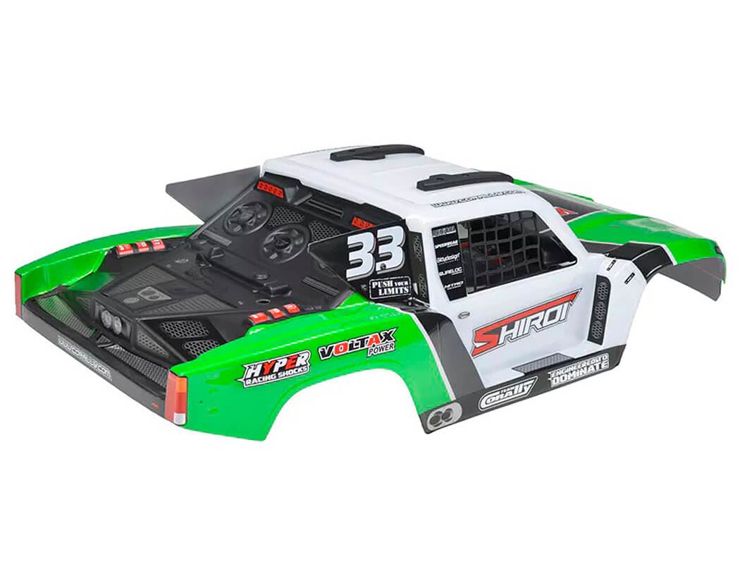 Corally Body Shiroi + Driver Interior + Roll Cage + Body Accessories - Green Cut