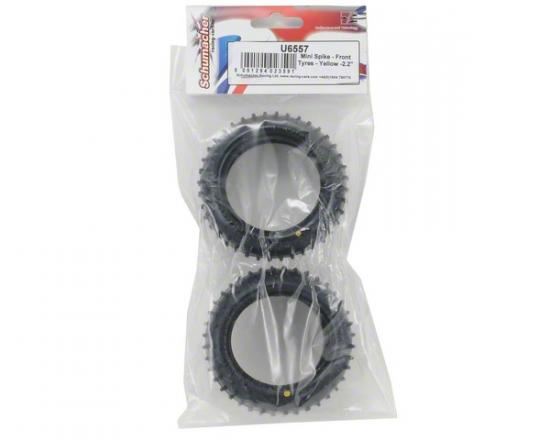 Schumacher Mini Spike 2 Front Buggy Tyres - Yellow - 1 Pair