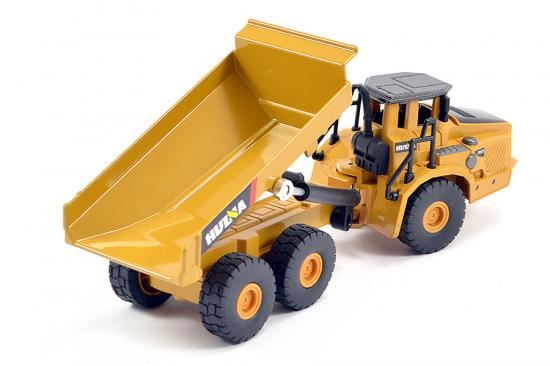 HuiNa 1/50 Diecast 6-Wheel Dump Truck Static Model