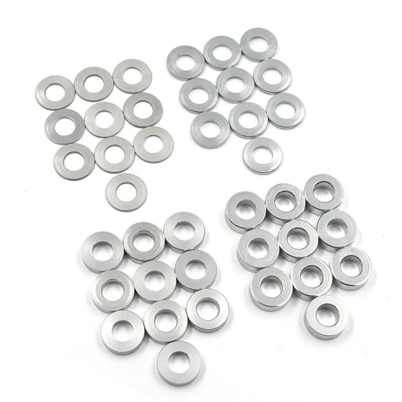 Yeah Racing Aluminium M4 X 8Mm Flat Washer 0.5 / 1 / 2 / 3 mm 10Pcs Each