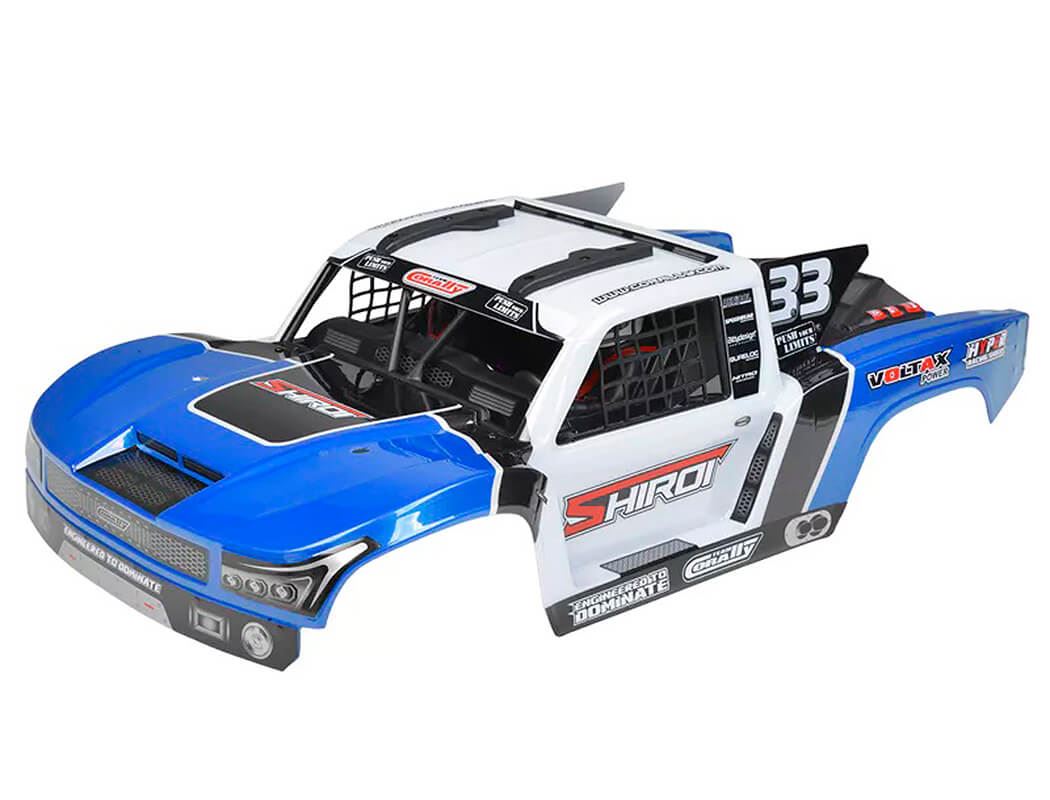 Corally Body Shiroi + Driver Interior + Roll Cage + Body Accessories - Blue Cut 1 Pc