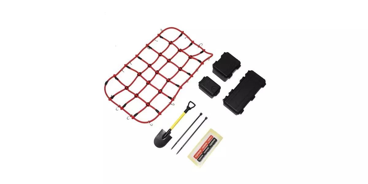 Kyosho Kc10 Series Roof Rack Net And Accessories - Red