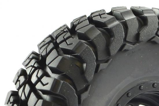 FTX MAULER 2.2" ALL TERRAIN TYRES PRE-GLUED ON BLACK WHEELS