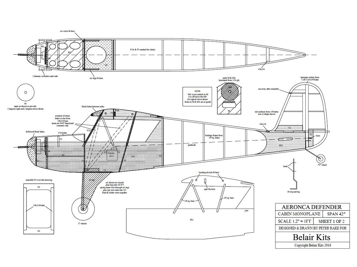 BAIR Aeronca Defender 42in electric scale kit