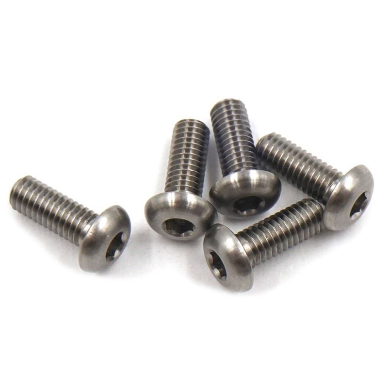 Yeah Racing Titanium Tc4 M3X8Mm High Precision Button Head Socket Screw 5 Pcs