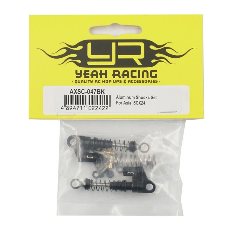Yeah Racing Aluminum Shock Pair For Axial SCX24 Black