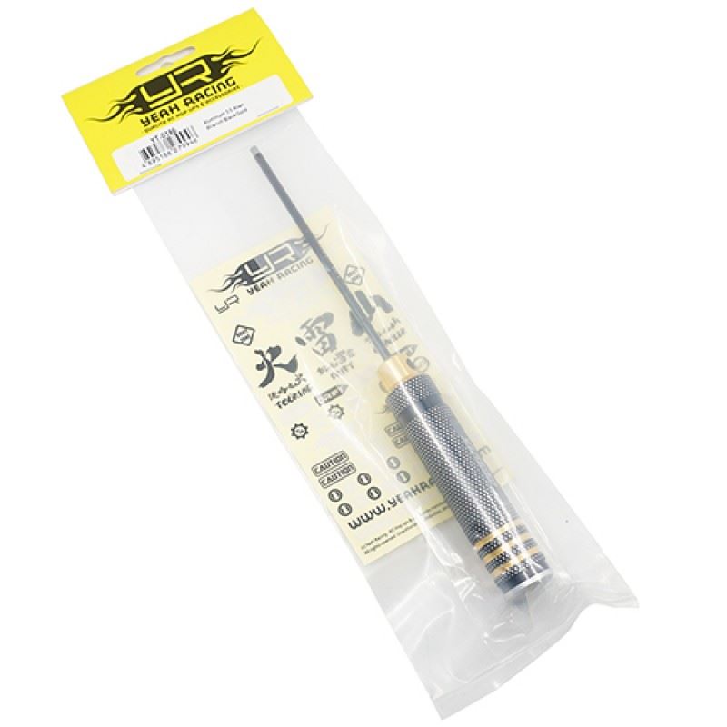 Yeah Racing Aluminum 3.0mm Allen Hex Driver Tool Black Gold