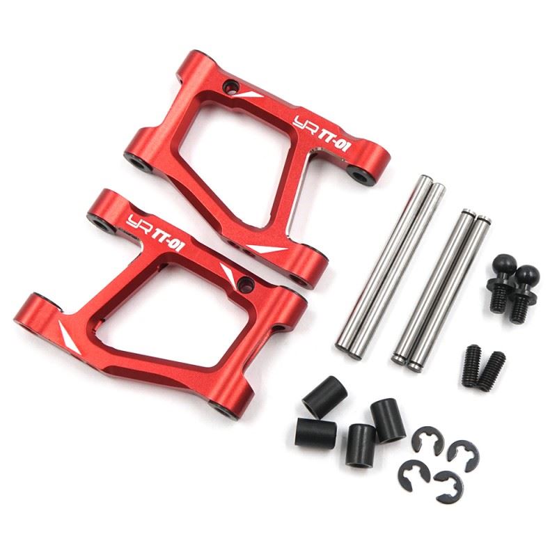 Yeah Racing Aluminum Rear Lower Arm Set For Tamiya TT-01 TT-01E Red