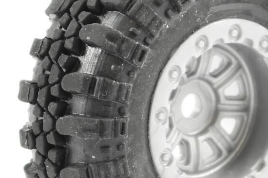 FTX OUTBACK MINI SWAMPER TIRE & WHEEL SET - GREY (4PC)