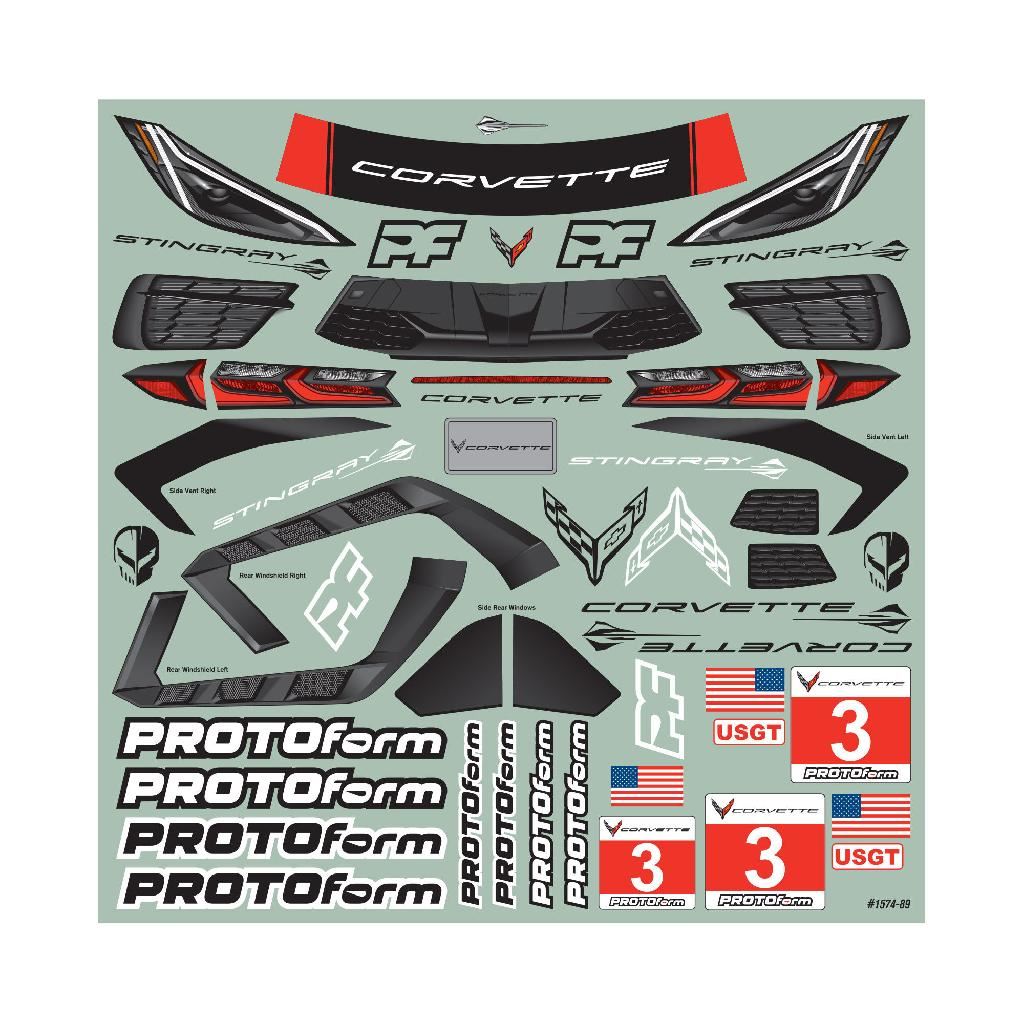 PRM 1/10 Chevrolet Corvette C8 Clear Body: 190mm Touring Car