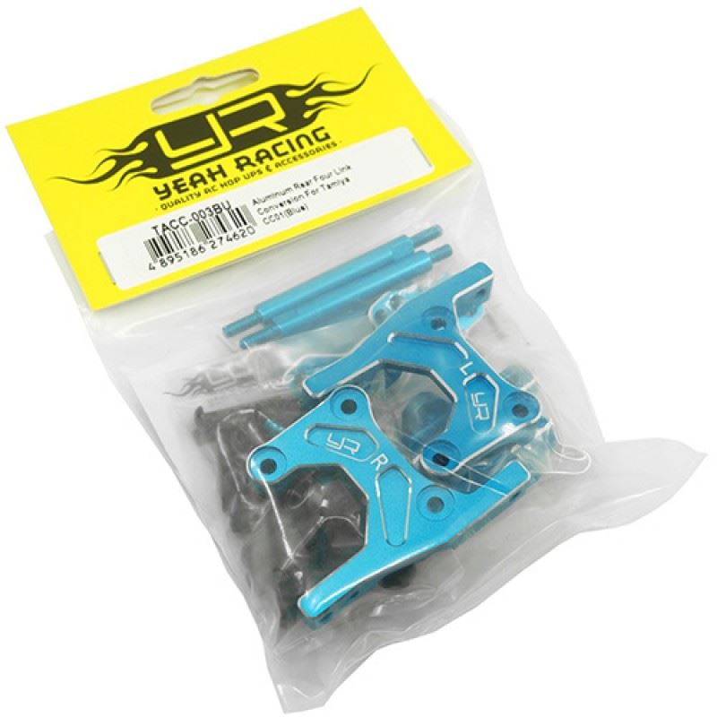 Yeah Racing Aluminum Rear Four Link Conversion Blue For Tamiya CC01