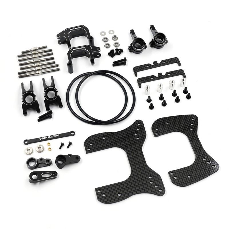 Yeah Racing Aluminum & Carbon Essential Conversion Kit Black For Yokomo Super Dog Fighter Works 91