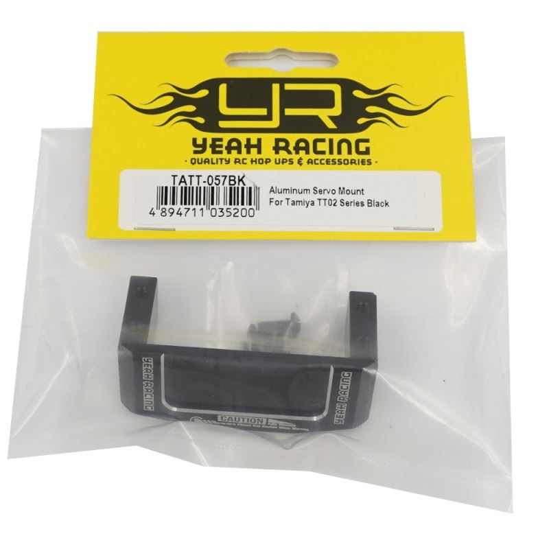 Yeah Racing Aluminum Servo Mount For Tamiya TT02 Series Black