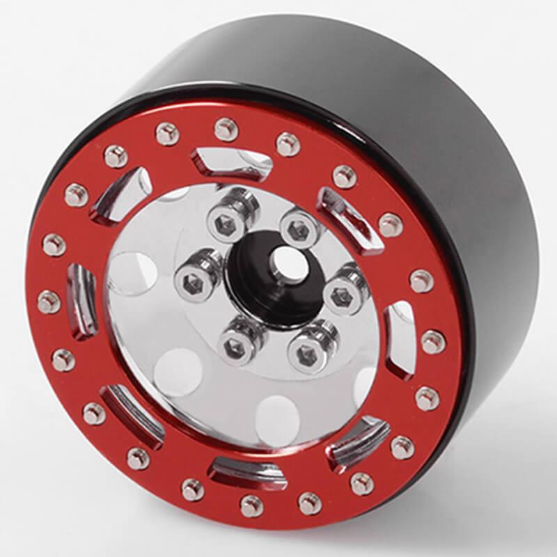 RC4WD TRO 1.7 STAMPED STEEL BEADLOCK WHEELS (RED/CHROME)