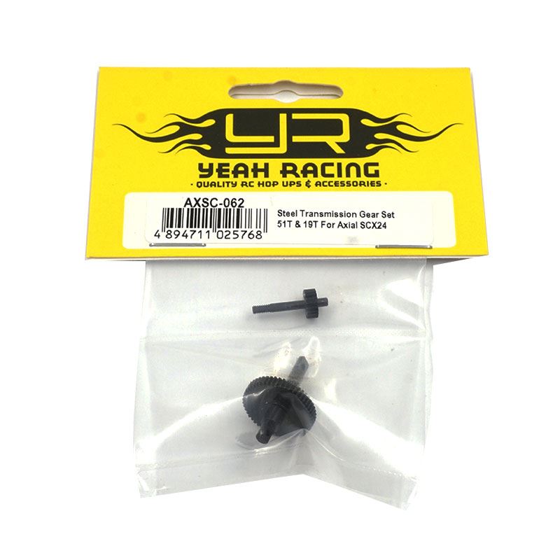 Yeah Racing Steel Transmission Gear Set 51T & 19T For Axial SCX24