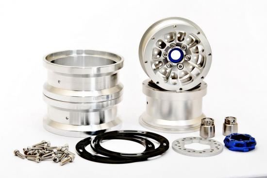 HOBAO DC-1 CNC ALUM. BEADLOCK 1.9" 6-SPOKE WHEELS SILVER (2)