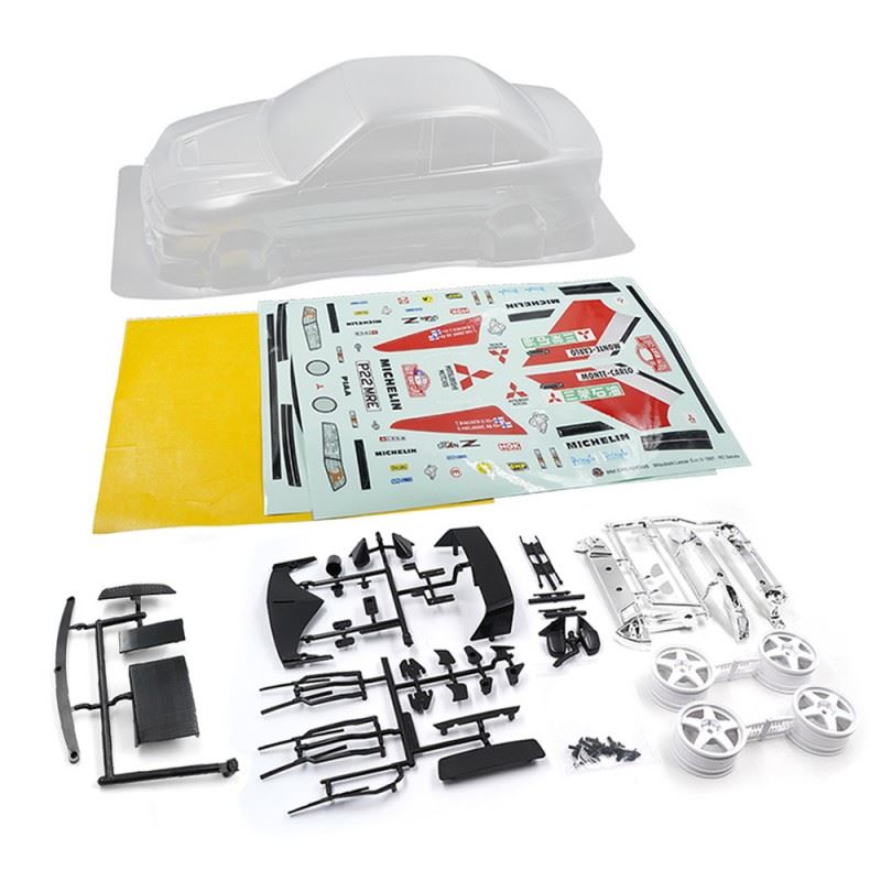 Yeah Racing 1/10 Mitubishi Lancer Evo Iv Rally Catalunya 1997 #1 Clear Body W/Rims Set