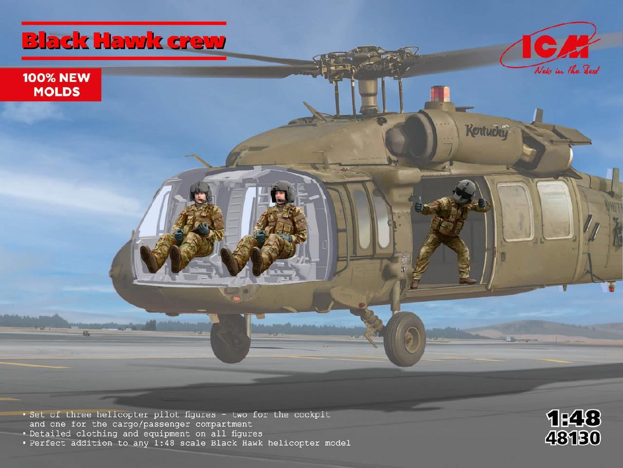 Icm Black Hawk Helicopter Crew (3 Figures)