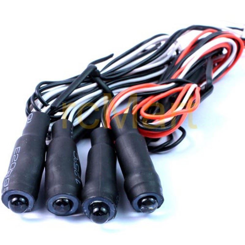 Yeah Racing Angeleyes Front and Rear LED Light Cable 2set (WT/RD) (YR Plug)