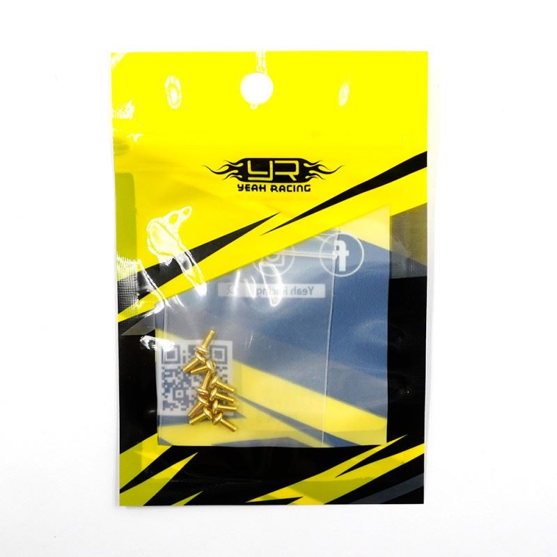 Yeah Racing Stainless Steel Gold Coated Hex Socket Button Head Machine Screw (M2X5Mm) 10Pcs