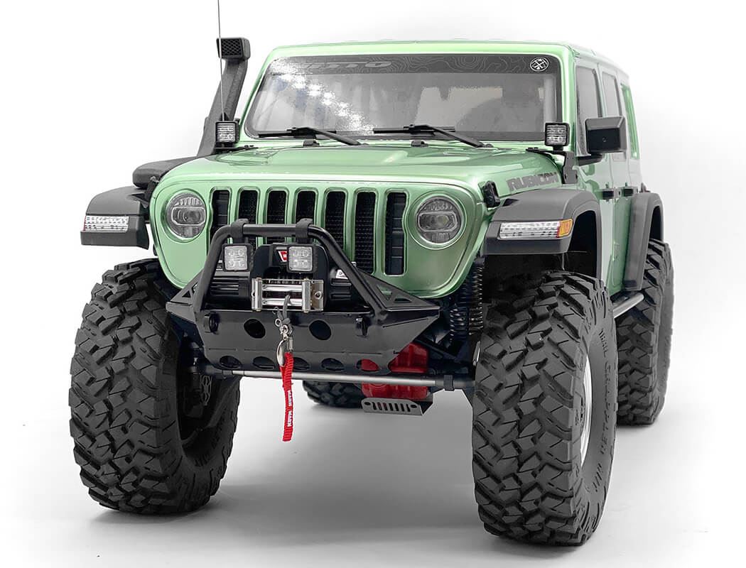 RC4WD ROUGH STUFF METAL FRONT BUMPER W/ FLOOD LIGHTS FOR AXIAL 1/10 SCX10 III JEEP (GLADIATOR/WRANGL