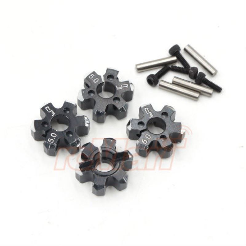 Yeah Racing Aluminum Hex Adaptor Set 12x5mm For 1/10 RC Touring Drift Crawler Black