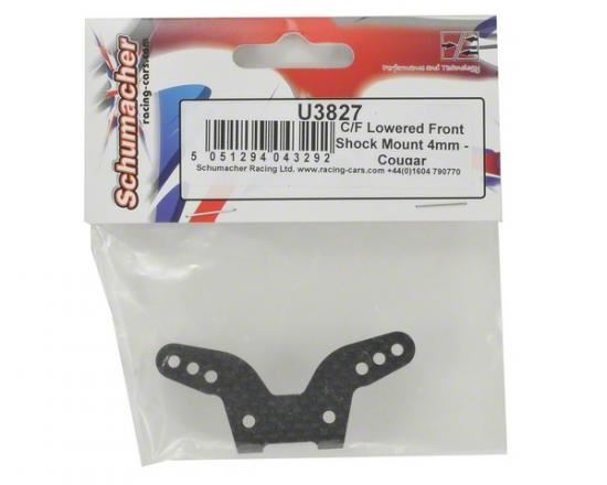 Schumacher Carbon Fibre Lowered Front Shock Mount 4mm - Cougar SV