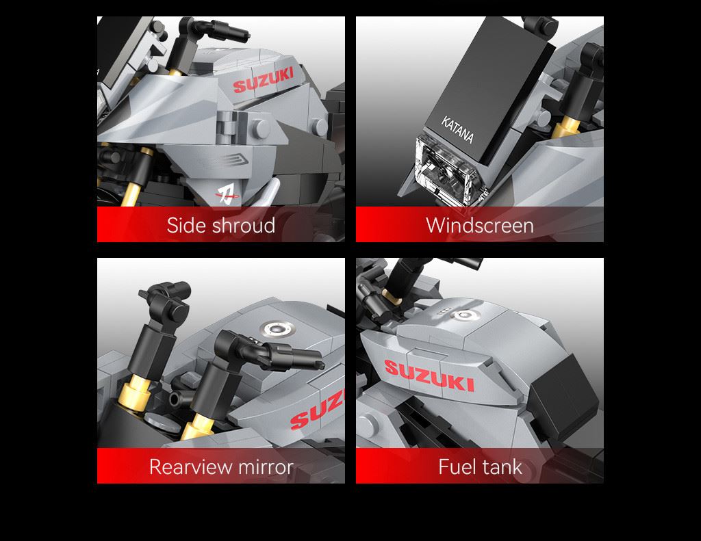 Cada 1:12 Suzuki Katana Motorbike - 310 Pcs