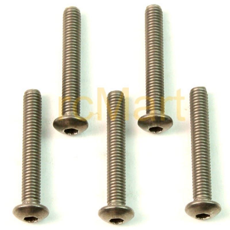 Yeah Racing Titanium Hex Socket Button Head Screws M3 x 34mm 5pcs